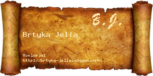 Brtyka Jella névjegykártya